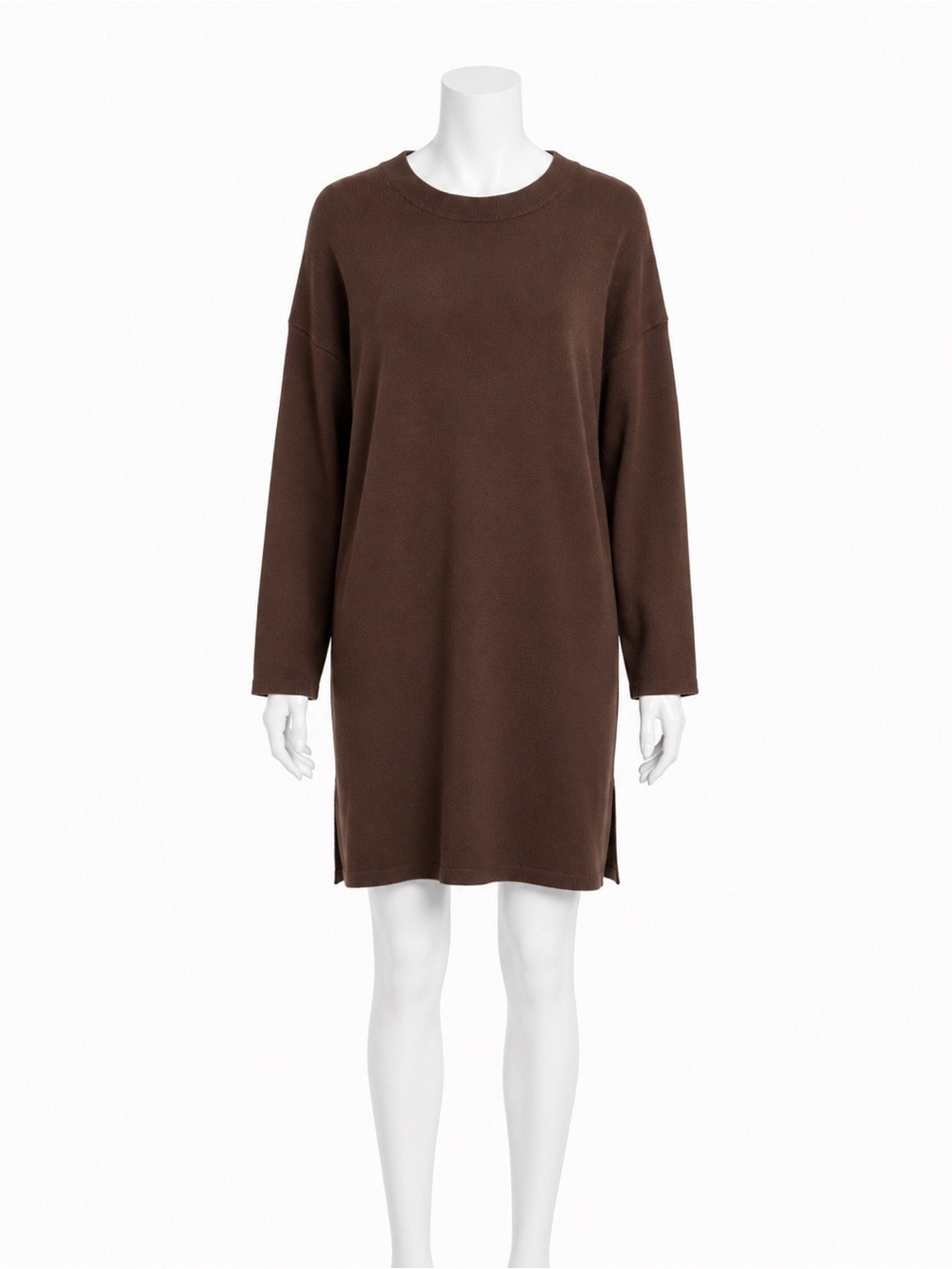 Vero Moda Coffee Bean Brown Knit O-Neck Sweater Dress NWT Woman’s Large